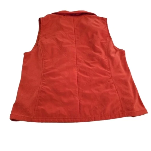 Columbia Burnt Orange Zip-Up Quilted Fleece Vest Size XL Nylon Poly Blend - Picture 3 of 7